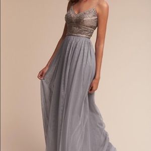 Silver grey AIDA gladiator style BHLDN Dress